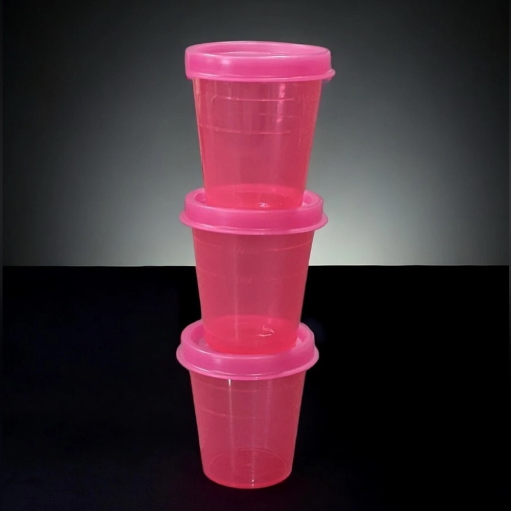 Tupperware Set of Three Pink Storage Containers